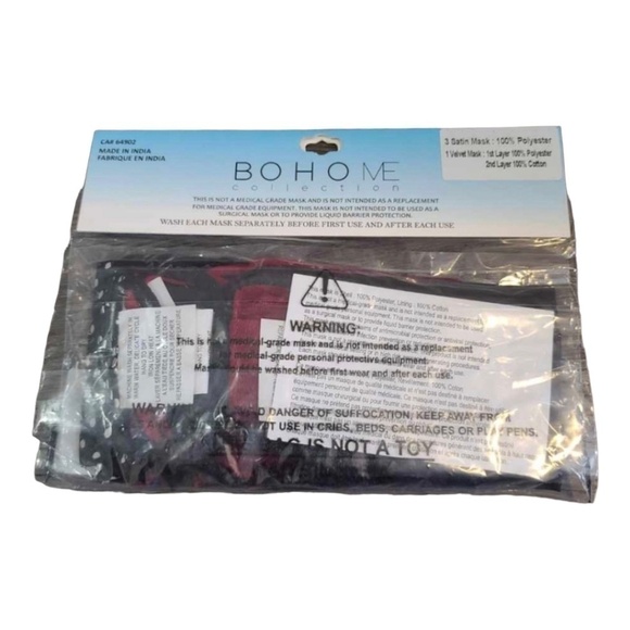 BOHME Fashionable Face Masks Black Edition Set of 4 - Picture 2 of 2